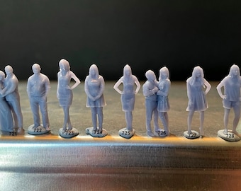 1:64 Miniature Human Figures - Resin / unpainted - great for Dioramas / Hot Wheels - Made in the USA GROUP 182 - Miniature Figures