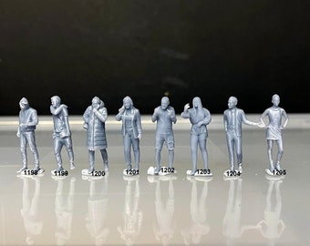 1:64 Miniature Human Figures - Resin / unpainted - great for Dioramas / Hot Wheels - Made in the USA GROUP 248 - Miniature Figures
