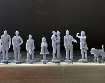 1:64 Miniature Human Figures - Resin / unpainted - great for Dioramas / Hot Wheels - Made in the USA GROUP 229 - Miniature Figures