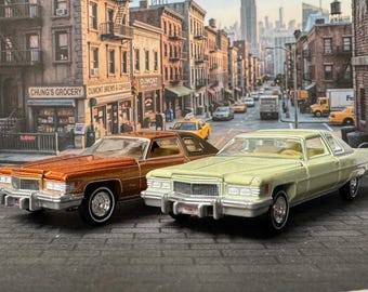 Schaal 1-64 / S-schaal Cadillac Coupe DeVille 1976 in 2 kleuren, ideaal voor diorama's en diecastfotografie (JL Diecast)