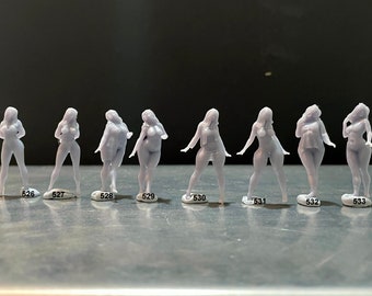1:64 Scale Miniature People - Resin / unpainted - great for Dioramas / Hot Wheels - Made in the USA GROUP 124 - Miniature Figures