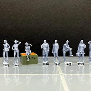 1:64 Menschliche Miniature Figuren - Resin / unbemalt - ideal für Dioramen / - - Made in the USA LOT 417 - Miniatur 3,10cm
