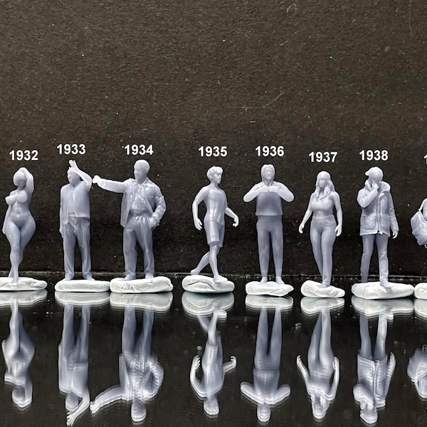 1:64 Miniature Human Figures - Resin / unpainted - great for Dioramas / Hot Wheels - Made in the USA LOT 400 - Miniature 1.10"