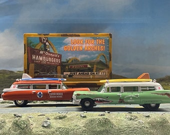 1-64 Scale / S-Scale 1959 Cadillac Ambulance available in 2 colors - Great For Dioramas & Diecast Photography (JL)