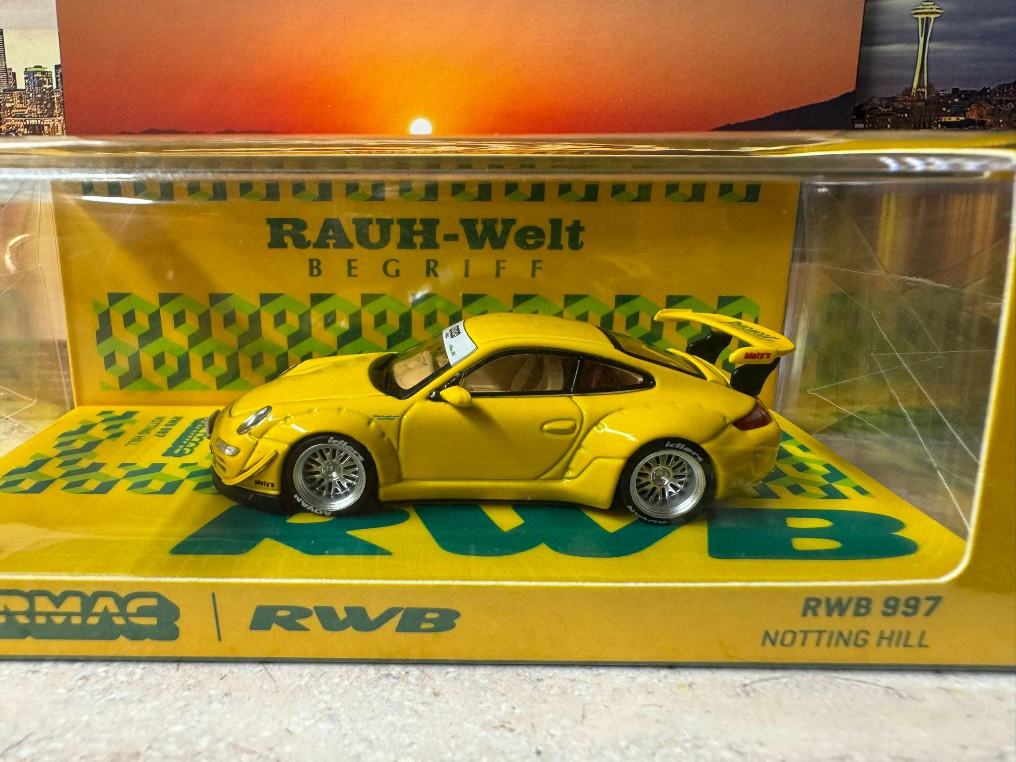 1-64 Scale / S-scale Porsche RWB 997 Notting Hill in Yellow