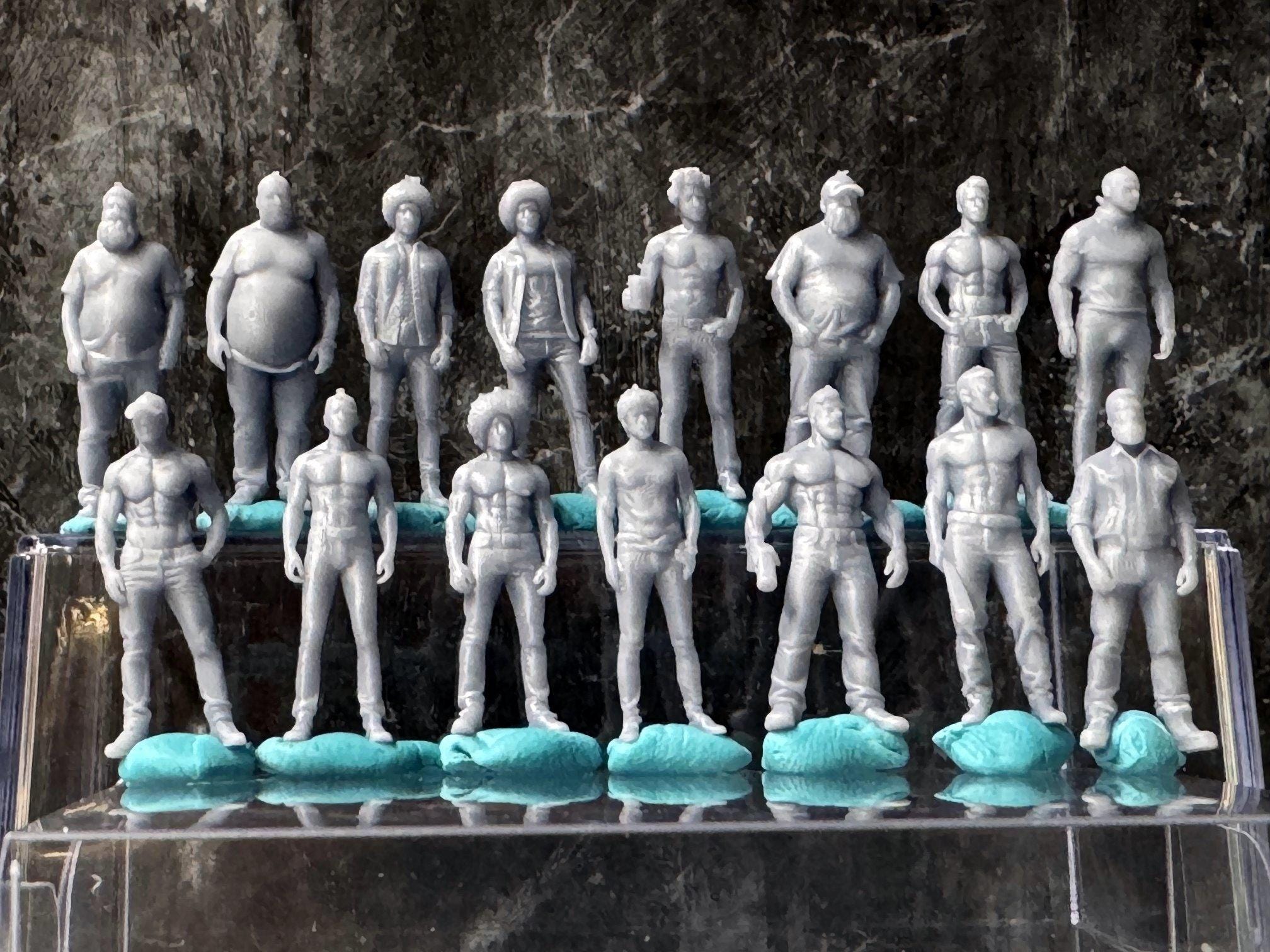 Double G 1:64 Miniature Human Figures - Unpainted - Great for Dioramas ...