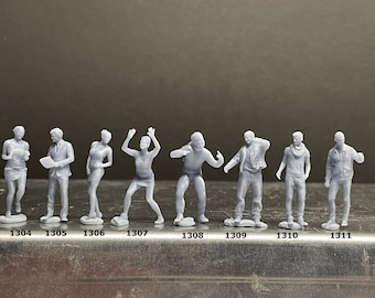1:64 Menschliche Miniaturfiguren - Kunstharz / unbemalt - ideal für Dioramen / - - Made in the USA GRUPPE 264 - Miniature Figuren