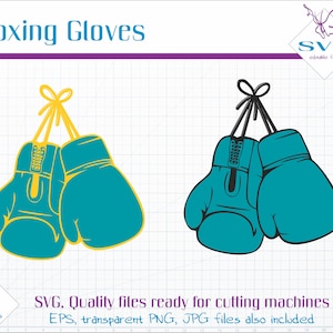 Guantes de boxeo verde azulado, imágenes prediseñadas SVG, imágenes prediseñadas vectoriales, archivo SVG de boxeo, archivo de corte de guantes de boxeo, arte vectorial, guante de boxeo, guantes verde azulado y amarillo