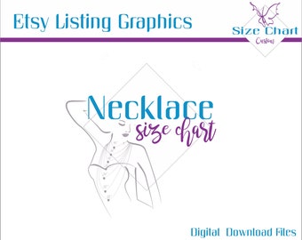 Custom Necklace Size Chart, Jewelry Measurement Chart, Custom Jewelry Size Charts, Custom Listing graphics, Digital file