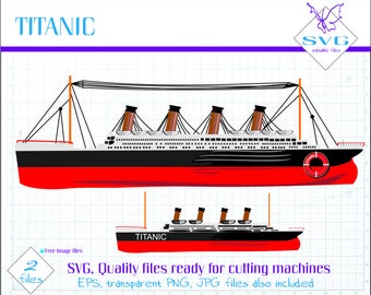 SVG, Titanic art, Titanic Ship, Cut file, Ship SVG file, Ship clip art, Red ship clipart, Cutting Template, Vector Art, SVG design, Ship art
