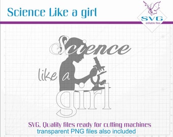 Science like a girl SVG clip art, Vector art, Silhouette  SVG file, Vector cutting file, Cutting machine file