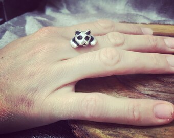 Cat wrap around ring, kitten ring 3D cat adjustable ring, animal ring, animal totem, nature jewelry, cat decoration, cat jewelry, cat lovers