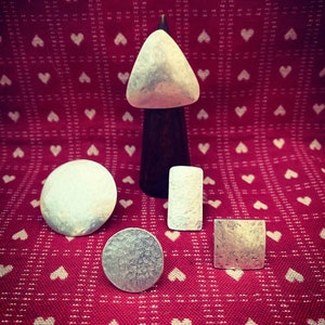 Plain Geometric rings, adjustable, silver-plated, triangle, big circle, small circle, square, rectangle