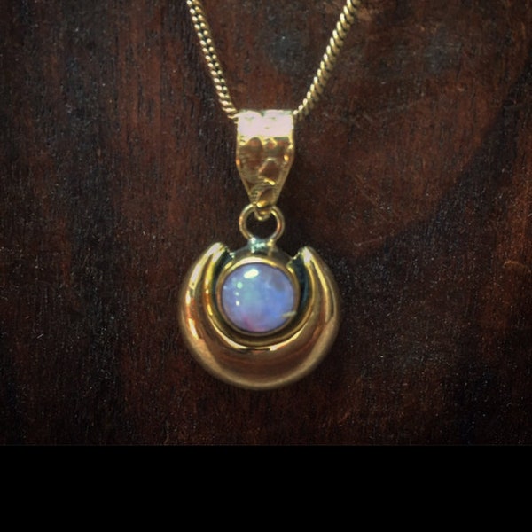 Shiva Moon Stone pendant, charm necklace, moon stone, turquoise, black onyx, gemstone jewelry
