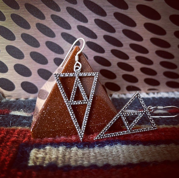 How Many Triangles? silver earrings, geometric silver earrings