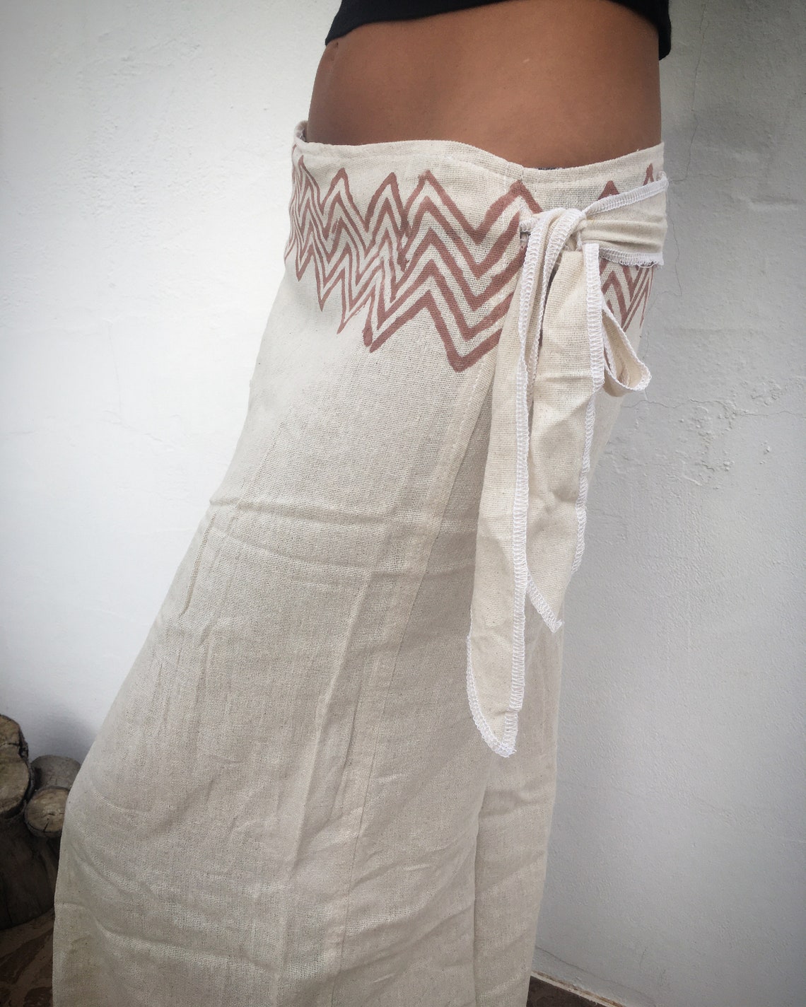 Native Hand Block Print Wrap-around Jute Cotton Long Skirt - Etsy