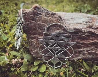 Sirio Gate big earrings, brass and silver plated