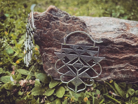 Sirio Gate big earrings, brass and silver plated