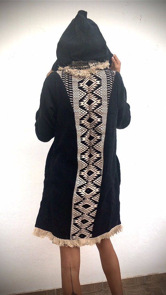 Hoody Jacket with geometric embroidery