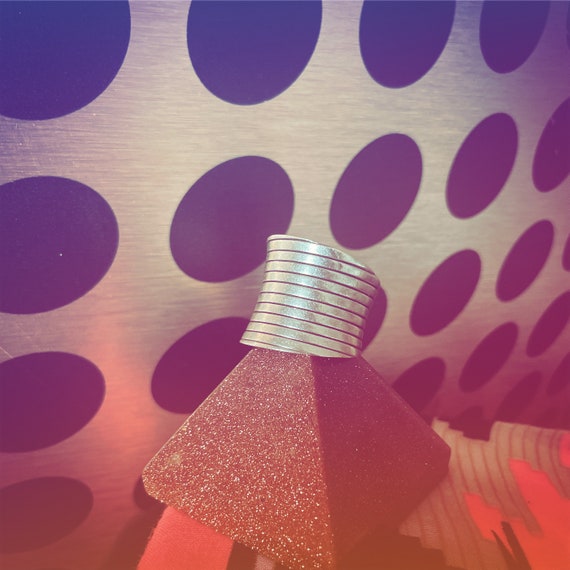 Funky pop-art stripes silver ring
