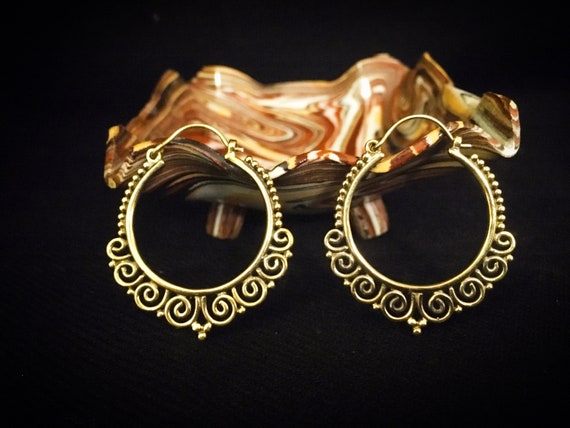 Ghirigori hoops brass earrings