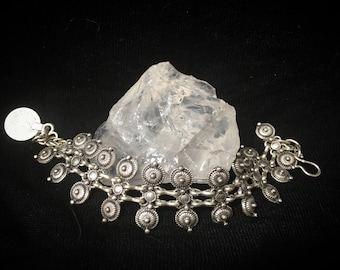 bracelet de courrier de perles rondes tribales, collier lariat d'ensemble