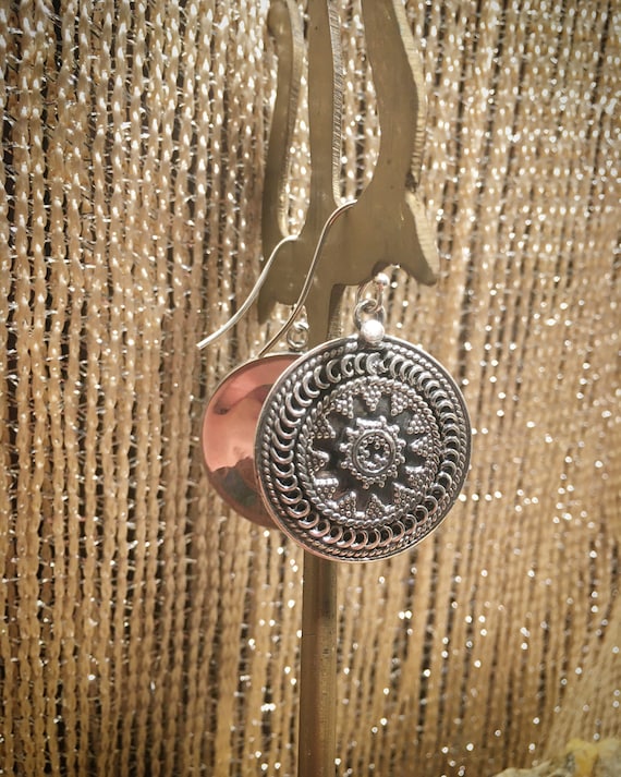 Balearic Wheel round pendant earrings