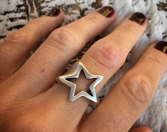 Guiding Star ring, silver plated
