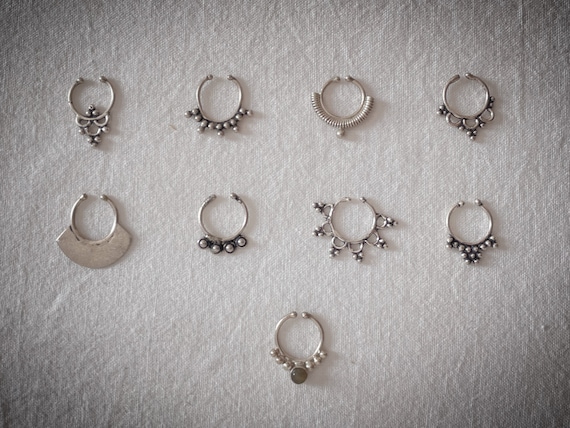 Sterling Silver 925 fake septum earrings