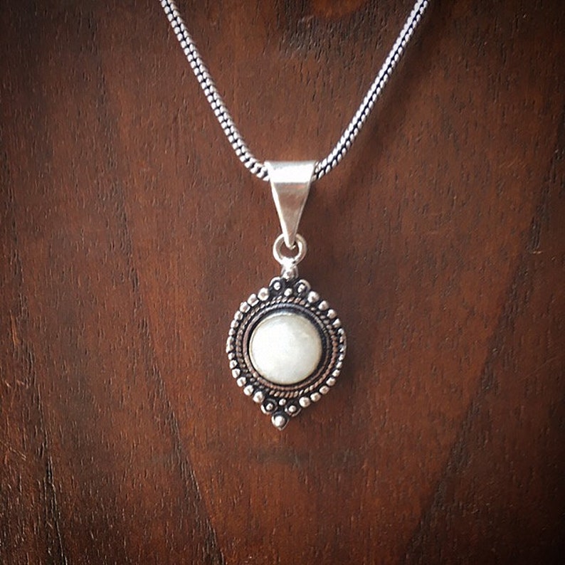 brass or silver plated Drop Tribal Gemstone Charm Pendant Necklace