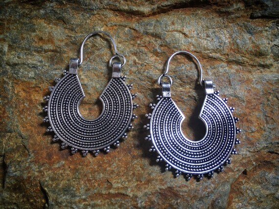 Tribal Circle hoops earrings
