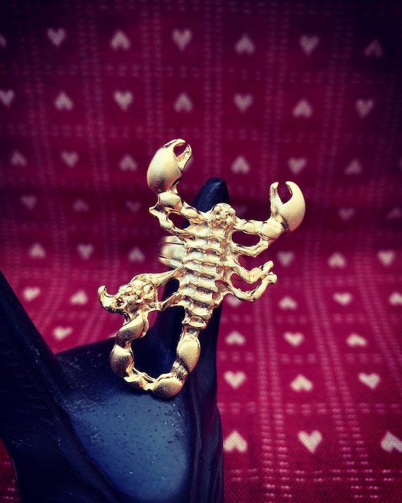 Scorpio adjustable ring, gold plated