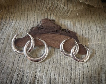 Timeless Silver 925 gypsy hoops earrings