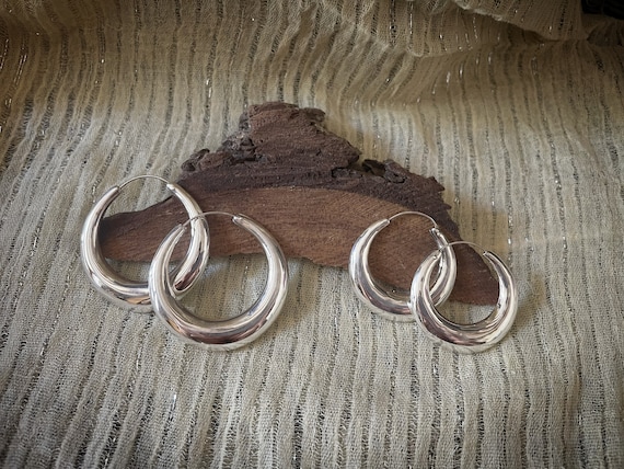 Timeless Silver 925 gypsy hoop earrings