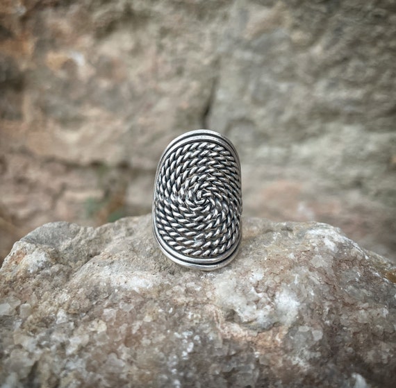 Mandala robe sterling silver 925 maxi adjustable ring