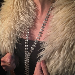 Fashion long lariat necklace with tribal round beads
