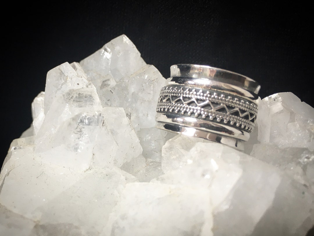 Tribal Crown Spinner 925 Silver Ring - Etsy