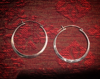 925 silver large baba minimal hoops earrings