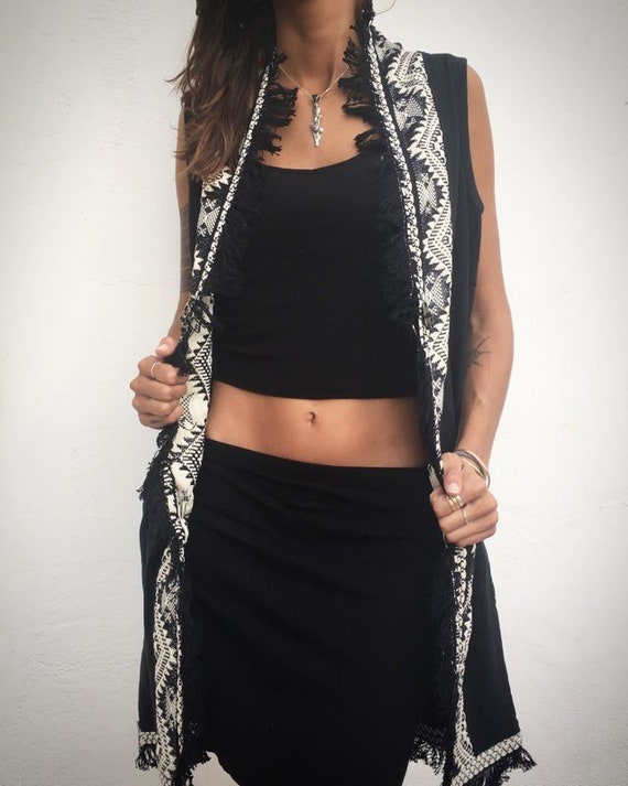 Geometric Embroidery waist-coat