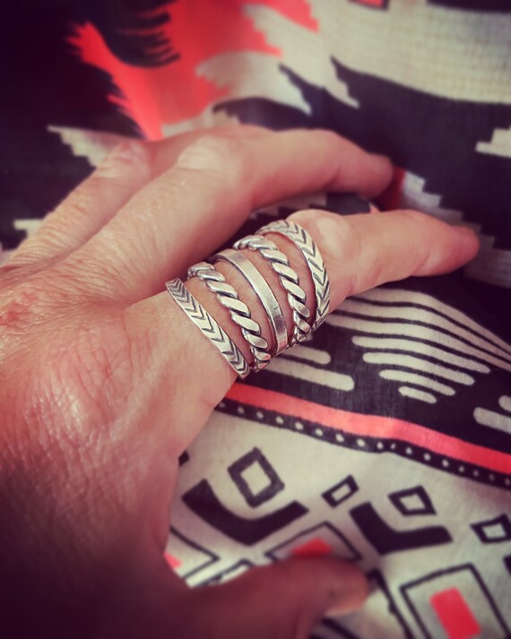 Five ring in one - tribal wedding ring