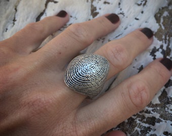 Braided Dome armor ring, silver plated