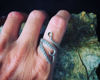 Octopus 925 Sterling Silver ring, adjustable