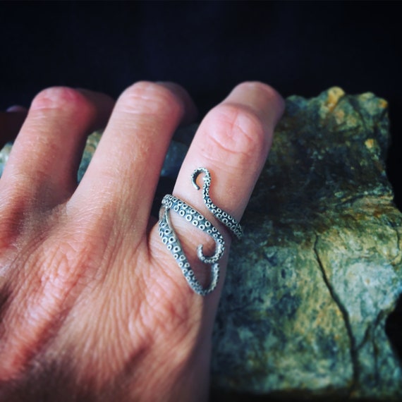 Octopus 925 Sterling Silver ring, adjustable