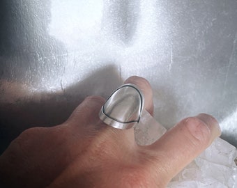Into the Black Hole cyberpunk sterling silver adjustable ring