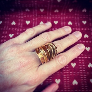 Gold Candy big waves statement ring, gold plated