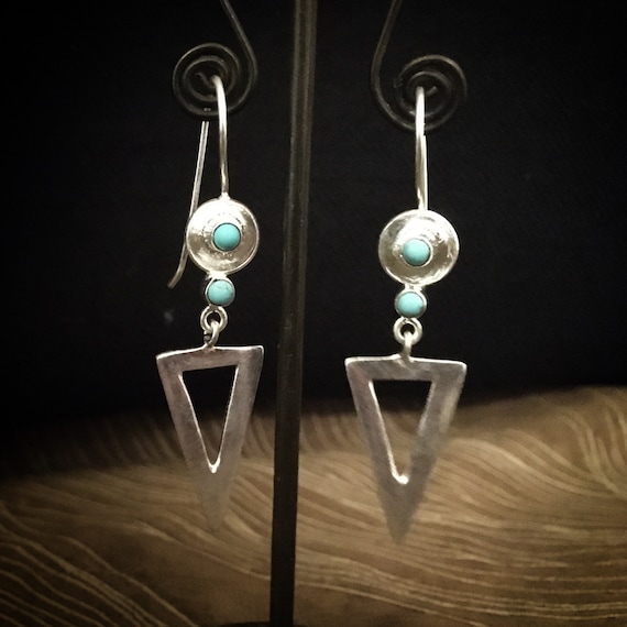 Afro triangle earrings