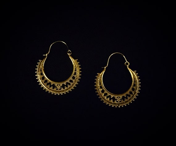 Tribal Waxing Moon earrings