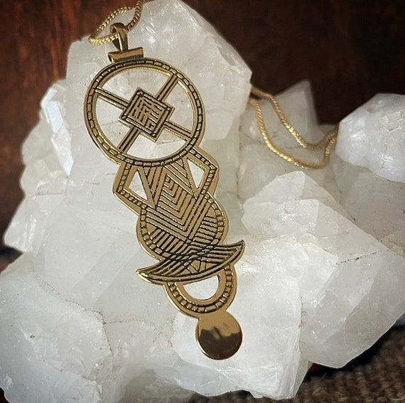 Tuareg Cross, berber cross, hand carved, in brass