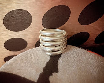 Funky wraparound sterling zilveren ring