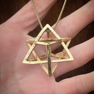Merkaba brass pendant